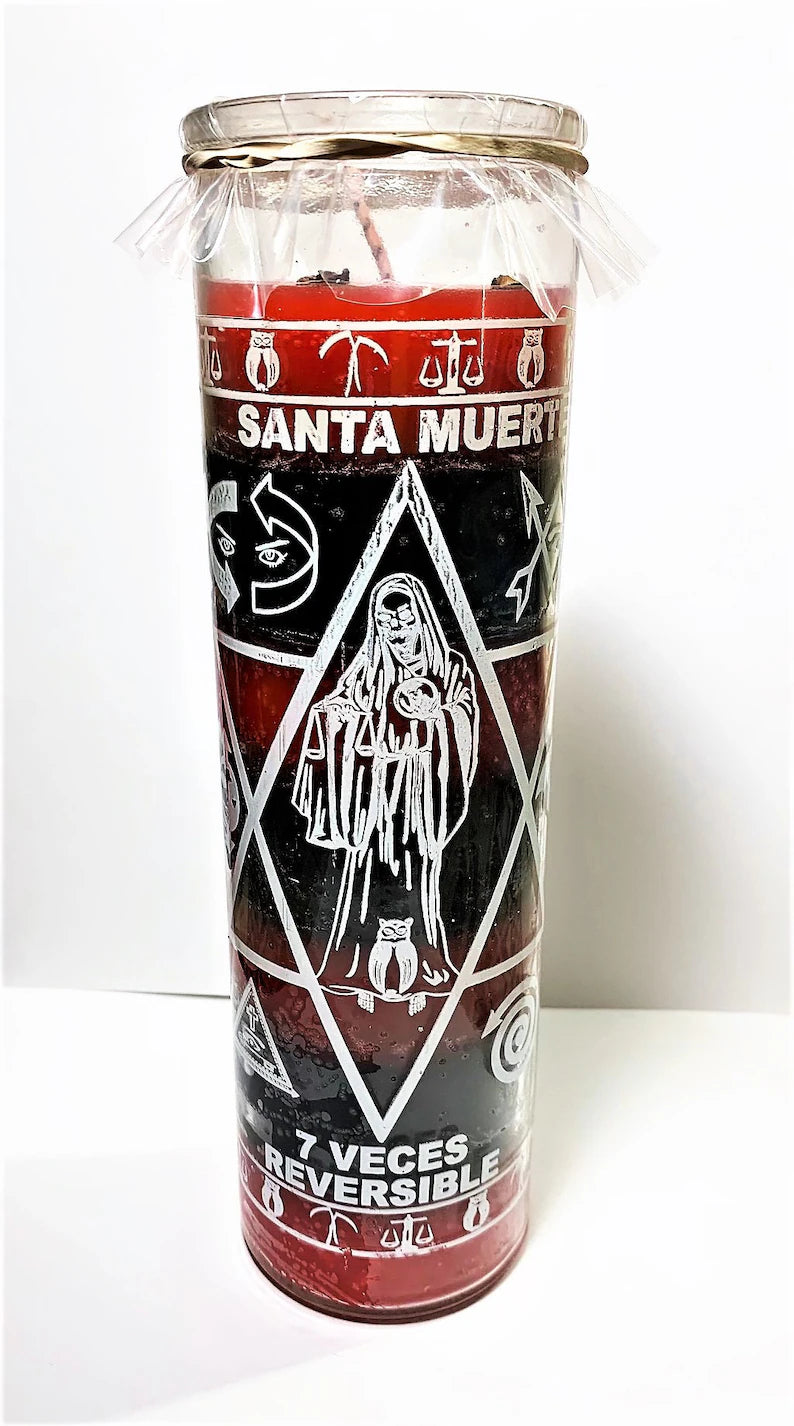 Santa Muerte 7 Veces Reversible, Reversible Santa Muerte Candle, Ritual Candle, Santa Muerte Candle, Santa Muerte Protection,Vela Reversible